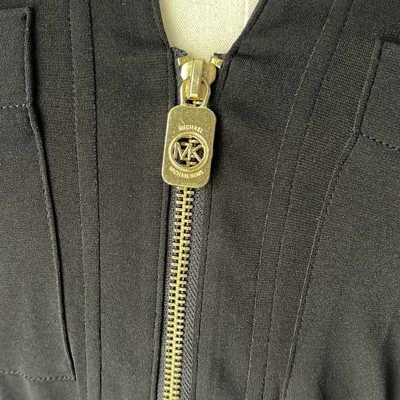 Michael Kors collared zipper front sleeveless black dress size XS - Picture 6 of 8